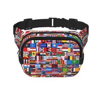 Riñonera de moda con varios patrones de banderas, unisex, bolsa de mensajero deportiva de viaje