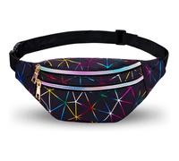 Riñonera de moda de piel sintética metalizada brillante, impermeable, con correa ajustable, estilo deportivo, para mujer y hombre, con 3 bol