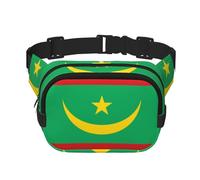 Riñonera de moda estampada con bandera de Mauritania, bolsa de mensajero unisex, riñonera de viaje de moda, color negro, talla única