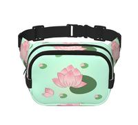 Riñonera de moda estampada con flores de loto esperando a florecer, bolsa de mensajero unisex, riñonera de viaje de moda