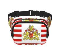 Riñonera de moda estampada con la bandera del Senado de Bremen, bolsa de mensajero unisex, riñonera de viaje de moda, color negro, talla única