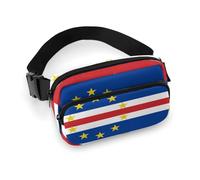 Riñonera de Moda para Hombre, portátil, con Correa Ajustable para Correr, Senderismo y Viajar. Bandera de Cabo Verde.