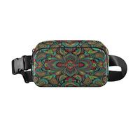 Riñonera de moda para pequeños empresarios Vivid Paisley Bloom Lush Botanical Chest Belt Riñonera con correa ajustable Mini para viajes, compras, correr