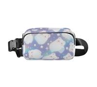Riñonera de moda Purple Dream Bear Star para hombres y mujeres, pequeña riñonera con correa ajustable para viajes, vacaciones, correr, Estrella Purple Dream Bear, 1 size