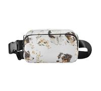 Riñonera de moda robusta con perros pastores australianos blancos para hombres y mujeres, mini bolsa de pecho con correa ajustable, bolsas deportivas cruzadas para viajes, compras, correr, 01, 1 Size