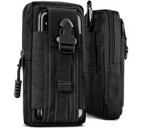 ONEFLOW Funda de supervivencia para Google Pixel 9, de nailon con mosquetón, funda táctica EDC con soporte para cinturón, funda para teléfono móvil, color negro