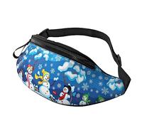 Riñonera de muñeco de nieve de invierno para correr, senderismo, viajes, entrenamiento, pasear al perro, deportes, pesca, riñonera, Black, Talla única