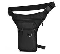 Riñonera De Muslo para Hombre, Bolsa De Cadera Lateral Pernera Bolsas De Cinturón De Pierna Caída, Diseño De Múltiples Bolsillos Bolsa Pierna Moto, Riñonera Al Aire Libre con Ajuste Ajustable
