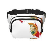 Riñonera de nailon con estampado de mapa de la bandera del estado de Florida, bonita y grande, color negro, Negro -, Talla única