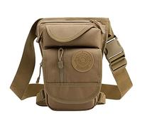 Riñonera de nailon para senderismo, para hombres y mujeres, táctica, motocicleta, ciclismo, equitación, viajes, deportes al aire libre, #03Caqui, 7.08x5.11x12.99 inches
