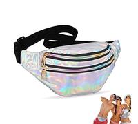 Riñonera de neón de Moda Reflectante - Riñonera con Compartimento de Correa Ajustable para el Hombro - Riñonera Impermeable con Cremallera, Adecuada para Viajes Deportivos al Aire Libre