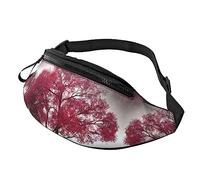 Riñonera de paisaje rojo cielo para correr, senderismo, viajes, entrenamiento, pasear al perro, deportes, pesca, riñonera, Black, Talla única