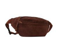 Riñonera de pana de gran capacidad, color sólido, bolsa de pecho para niña, versátil y cruzada, Brown, As shown in the figure