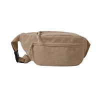 Riñonera de pana de gran capacidad, color sólido, bolsa de pecho para niña, versátil y cruzada, Khaki, As shown in the figure