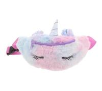 Riñonera de Peluche Unicornio, Bolsa de Pecho Violeta de Felpa, Diseño Ajustable Accesorios de Ojos y Cejas, Adecuado para Viajes y Uso Diario