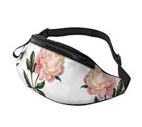 Riñonera de peonía para mujeres y hombres, bolsa de cadera para viajes, yoga, gimnasio para exteriores, entrenamiento, deporte, viajes, correr, Black, Talla única