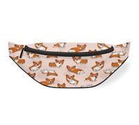 Riñonera de perro con diseño de corgis de dibujos animados para hombres, mujeres, niños, niñas y niños, riñonera deportiva para senderismo, correr, bolsa de cinturón, color, M, Organizador de bolsas