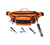 Riñonera de pesca funcional e impermeable, diseño flexible de 6 compartimentos, panel trasero transpirable para entusiastas del aire libre, e, set complet