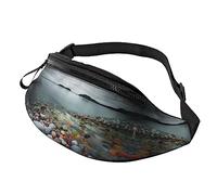 Riñonera de piedra de playa para correr, senderismo, viajes, entrenamiento, pasear al perro, deportes, pesca, riñonera, Black, Talla única