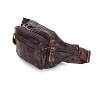 Riñonera de piel auténtica para hombre y mujer, con correa ajustable, bolso de hombro, bolso casual con 6 bolsillos en oferta, T. Moro, Talla única, Riñonera para dinero