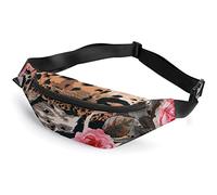 Riñonera de Piel de Animal con círculos de Colores de Rosas, riñonera Deportiva para niños Adultos para Hombres y Mujeres