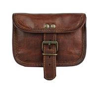 Riñonera de piel estilo vintage, para ocio, fin de semana, práctica, fiesta, festival, hecha a mano, color marrón, pequeña, unisex, marrón claro, S