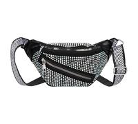 Riñonera de piel para mujer y niña, riñonera cruzada con diamantes de imitación y borlas con remaches, 7527+colorido, 24 * 7.5 * 14cm / 9.4 * 3 * 5.5inch(L*W*H), moda