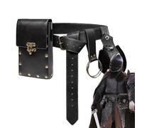 Riñonera de Piel, riñonera renacentista, Retro, Rock, gótica, riñonera Cruzada, Estilo Punk, para Mujeres, Negro, Ver descripción, Ver descripción