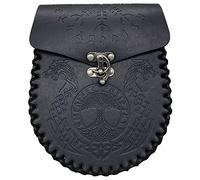 Riñonera de piel sintética con relieve, estilo retro, medieval, estilo vintage, riñonera portátil, negro - dragón