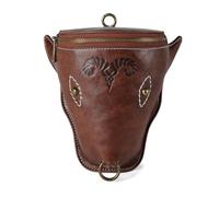 Riñonera de piel sintética medieval, monedero portátil para la Edad Media, monedero, cinturón, bolsas LARP, disfraces, regalos, accesorios para disfraces, Bolsa marrón, Talla única, Mass Beauty