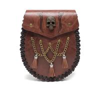 Riñonera de piel sintética medieval, monedero portátil para la Edad Media, monedero, cinturón, bolsas LARP, disfraces, regalos, accesorios para disfraces, Fbg201bn, Talla única, Mass Beauty