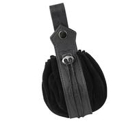 Riñonera de piel sintética retro medieval para la Edad Media, monedero portátil, monedero, cinturón, bolsos LARP, disfraces renacentistas, Black