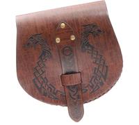 Riñonera de piel sintética retro medieval para la Edad Media, portátil, monedero, cinturón, bolsos LARP, disfraces renacentistas, bolsa de cuero medieval, Brown, Talla única, Mass Beauty