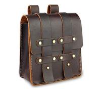 Riñonera de Piel Vacuno auténtica, Funda for teléfono Flor for Deportes y Running, Estilo Retro for Hombre Mujer Estuche de Fantasía(Dark Brown,L)