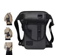 Riñonera de Pierna en Tejido Oxford, Bolsa Táctica Impermeable para Hombre y Mujer, Pernera Multifuncional para Moto, Senderismo y Pesca, Riñonera de Muslo Ligera y Ajustable (Gray)
