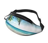 Riñonera de playa hawaiana tropical para correr, senderismo, viajes, entrenamiento, pasear al perro, deportes, pesca, riñonera, Black, Talla única