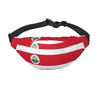 Riñonera de poliéster impermeable con cinturón ajustable, versátil bolsa cruzada para hombres y mujeres, Bandera de Costa Rica, Talla única