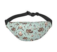 Riñonera de poliéster impermeable con cinturón ajustable, versátil bolsa cruzada para hombres y mujeres, Nutria linda de dibujos animados, Talla única