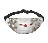 Riñonera de poliéster impermeable con cinturón ajustable, versátil bolsa cruzada para hombres y mujeres, Árbol de Navidad y campanas, Talla única