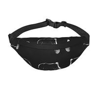 Riñonera de poliéster impermeable con cinturón ajustable, versátil bolsa cruzada para hombres y mujeres, Caballo bajo la luna, Talla única