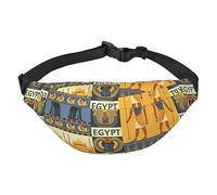 Riñonera de poliéster impermeable con cinturón ajustable, versátil bolsa cruzada para hombres y mujeres, Serie de tribus del Antiguo Egipto, Talla única