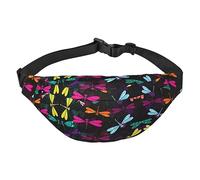 Riñonera de poliéster impermeable con cinturón ajustable, versátil bolsa cruzada para hombres y mujeres, Linda libélula, Talla única