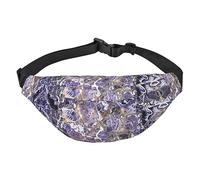 Riñonera de poliéster impermeable con cinturón ajustable, versátil bolsa cruzada para hombres y mujeres, Mármol morado, Talla única
