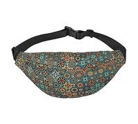 Riñonera de poliéster impermeable con cinturón ajustable, versátil bolsa cruzada para hombres y mujeres, Patrón floral., Talla única