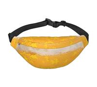 Riñonera de poliéster impermeable con cinturón ajustable, versátil bolsa cruzada para hombres y mujeres, Espuma de cerveza, Talla única
