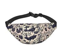 Riñonera de poliéster impermeable con cinturón ajustable, versátil bolsa cruzada para hombres y mujeres, Estampado de murciélago, Talla única