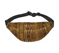 Riñonera de poliéster impermeable con cinturón ajustable, versátil bolsa cruzada para hombres y mujeres, Brillo de lentejuelas doradas, Talla única