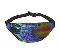 Riñonera de poliéster impermeable con cinturón ajustable, versátil bolsa cruzada para hombres y mujeres, Floral abstracto, Talla única