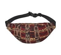 Riñonera de poliéster impermeable con cinturón ajustable, versátil bolsa cruzada para hombres y mujeres, Lodge Bear Deer Fish, Talla única
