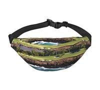 Riñonera de poliéster impermeable con cinturón ajustable, versátil bolsa cruzada para hombres y mujeres, Campo de golf Hawaii Beach, Talla única